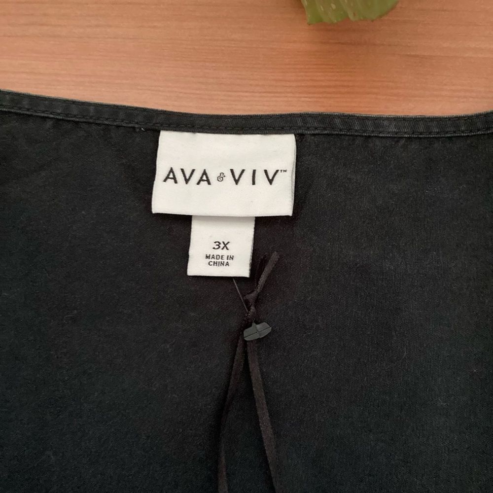 Ava and Viv Black Balloon Sleeve Pullover Top Size 3X New With Tags - Picture 5 of 10